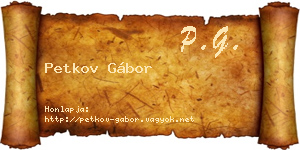 Petkov Gábor névjegykártya